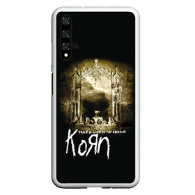 Чехол для Honor 20 с принтом Korn take a look in the mirror в Курске, Силикон | Область печати: задняя сторона чехла, без боковых панелей | Тематика изображения на принте: korn | koяn | альтернативный | арвизу | гранж | группа | дэвис | зеркало | корн | коян | лузье | манки | метал | музыка | нюметал | панк | песни | рок | уэлч | филди | филипп | хэд | шаффер