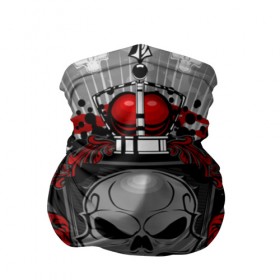 Бандана-труба 3D с принтом Рыцарь тьмы в Курске, 100% полиэстер, ткань с особыми свойствами — Activecool | плотность 150‒180 г/м2; хорошо тянется, но сохраняет форму | ад | брызги | дьявол | красный | монстр | череп
