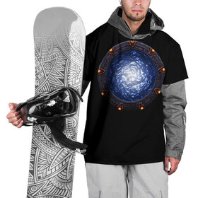 Накидка на куртку 3D с принтом Stargate в Курске, 100% полиэстер |  | sg1 | wormhole | другие миры | зв1 | звёздные врата | кротовая нора | портал | тоннель | червоточина