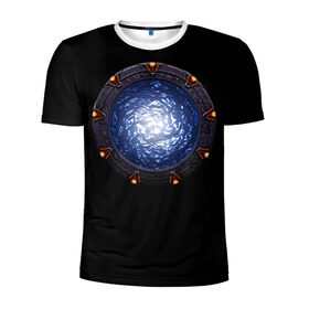 Мужская футболка 3D спортивная с принтом Stargate в Курске, 100% полиэстер с улучшенными характеристиками | приталенный силуэт, круглая горловина, широкие плечи, сужается к линии бедра | sg1 | wormhole | другие миры | зв1 | звёздные врата | кротовая нора | портал | тоннель | червоточина