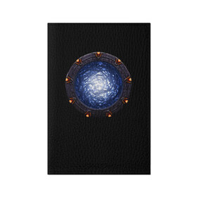 Обложка для паспорта матовая кожа с принтом Stargate в Курске, натуральная матовая кожа | размер 19,3 х 13,7 см; прозрачные пластиковые крепления | sg1 | wormhole | другие миры | зв1 | звёздные врата | кротовая нора | портал | тоннель | червоточина