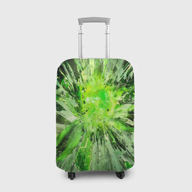 Чехол для чемодана 3D с принтом Кристальная абстракция в Курске, 86% полиэфир, 14% спандекс | двустороннее нанесение принта, прорези для ручек и колес | абстракция | геометрия | зеленый | кристаллы | стекло