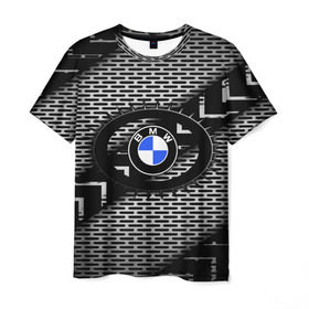 Мужская футболка 3D с принтом BMW Carboniferous 2018 в Курске, 100% полиэфир | прямой крой, круглый вырез горловины, длина до линии бедер | abstraction | carboniferous | карбон | текстуры