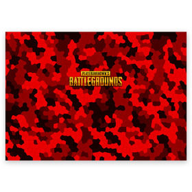 Поздравительная открытка с принтом PUBG Red Military в Курске, 100% бумага | плотность бумаги 280 г/м2, матовая, на обратной стороне линовка и место для марки
 | battle royal | playerunknowns battlegrounds | pubg | пабг | пубг
