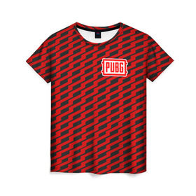 Женская футболка 3D с принтом PUBG Red Line в Курске, 100% полиэфир ( синтетическое хлопкоподобное полотно) | прямой крой, круглый вырез горловины, длина до линии бедер | playerunknowns battlegrounds | pubg | шутеры