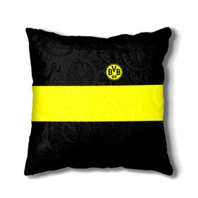 Подушка 3D с принтом Borussia 2018 Black and Yellow в Курске, наволочка – 100% полиэстер, наполнитель – холлофайбер (легкий наполнитель, не вызывает аллергию). | состоит из подушки и наволочки. Наволочка на молнии, легко снимается для стирки | боруссия | дортмунд