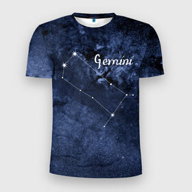 Мужская футболка 3D спортивная с принтом Близнецы (Gemini) в Курске, 100% полиэстер с улучшенными характеристиками | приталенный силуэт, круглая горловина, широкие плечи, сужается к линии бедра | gemini | близнецы | звезды | знаки зодиака | космос | созвездие