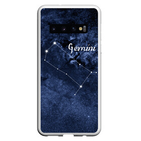 Чехол для Samsung Galaxy S10 с принтом Близнецы (Gemini) в Курске, Силикон | Область печати: задняя сторона чехла, без боковых панелей | Тематика изображения на принте: gemini | близнецы | звезды | знаки зодиака | космос | созвездие