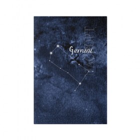 Обложка для паспорта матовая кожа с принтом Близнецы (Gemini) в Курске, натуральная матовая кожа | размер 19,3 х 13,7 см; прозрачные пластиковые крепления | gemini | близнецы | звезды | знаки зодиака | космос | созвездие
