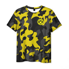 Мужская футболка 3D с принтом Borussia 2018 Military Sport в Курске, 100% полиэфир | прямой крой, круглый вырез горловины, длина до линии бедер | боруссия | дортмунд