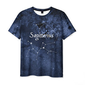 Мужская футболка 3D с принтом Стрелец(Sagittarius) в Курске, 100% полиэфир | прямой крой, круглый вырез горловины, длина до линии бедер | sagittarius | звезды | знаки зодиака | космос | созвездие | стрелец