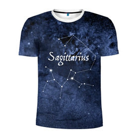 Мужская футболка 3D спортивная с принтом Стрелец(Sagittarius) в Курске, 100% полиэстер с улучшенными характеристиками | приталенный силуэт, круглая горловина, широкие плечи, сужается к линии бедра | sagittarius | звезды | знаки зодиака | космос | созвездие | стрелец