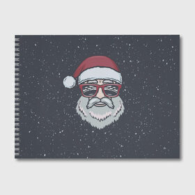 Альбом для рисования с принтом Santa hipster в Курске, 100% бумага
 | матовая бумага, плотность 200 мг. | Тематика изображения на принте: 