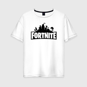 Женская футболка хлопок Oversize с принтом Fortnite в Курске, 100% хлопок | свободный крой, круглый ворот, спущенный рукав, длина до линии бедер
 | epic games | fort | fortnite battle | fortnite battle royale | fortnite royale | playerunknowns battlegrounds | survival | королевский битва