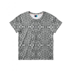 Детская футболка 3D с принтом Зебра в Курске, 100% гипоаллергенный полиэфир | прямой крой, круглый вырез горловины, длина до линии бедер, чуть спущенное плечо, ткань немного тянется | Тематика изображения на принте: африка | зебра | текстура