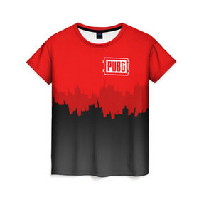 Женская футболка 3D с принтом PUBG BLOOD в Курске, 100% полиэфир ( синтетическое хлопкоподобное полотно) | прямой крой, круглый вырез горловины, длина до линии бедер | playerunknowns battlegrounds | pubg