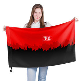 Флаг 3D с принтом PUBG BLOOD в Курске, 100% полиэстер | плотность ткани — 95 г/м2, размер — 67 х 109 см. Принт наносится с одной стороны | playerunknowns battlegrounds | pubg