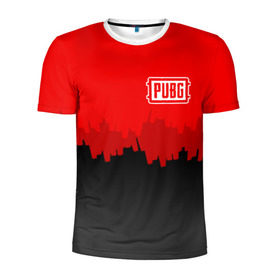 Мужская футболка 3D спортивная с принтом PUBG BLOOD в Курске, 100% полиэстер с улучшенными характеристиками | приталенный силуэт, круглая горловина, широкие плечи, сужается к линии бедра | playerunknowns battlegrounds | pubg