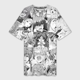 Платье-футболка 3D с принтом Японская анимация в Курске,  |  | ahegao | anime | kodome | manga | senpai | аниме | анимэ | ахегао | кодоме | манга | меха | сенпай | юри | яой