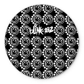 Коврик круглый с принтом Blink-182 в Курске, резина и полиэстер | круглая форма, изображение наносится на всю лицевую часть | Тематика изображения на принте: blink | альтернативный рок | блинк | группа | марк хоппус | музыка | мэтт скиба | надпись | панк | панк рок | песни | поп панк | рок | скейт панк | смайл | смайлик | трэвис баркер