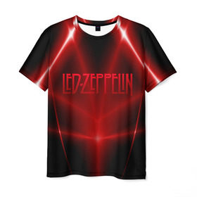 Мужская футболка 3D с принтом Led Zeppelin в Курске, 100% полиэфир | прямой крой, круглый вырез горловины, длина до линии бедер | 