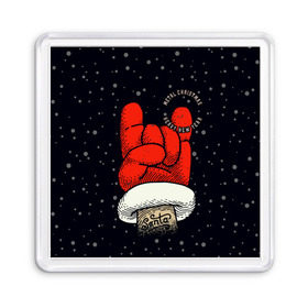 Магнит 55*55 с принтом Metal Christmas Heavy New Year в Курске, Пластик | Размер: 65*65 мм; Размер печати: 55*55 мм | Тематика изображения на принте: christmas | gesture | hand | heavy new year | holiday | metal christmas | music | new year | rock | santa claus | snow | winter | жест | зима | металл рождество | музыка | новый год | праздник | рождество | рок | рука | санта клаус | снег | тяжелый новый 