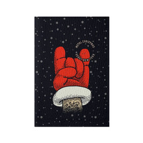 Обложка для паспорта матовая кожа с принтом Metal Christmas Heavy New Year в Курске, натуральная матовая кожа | размер 19,3 х 13,7 см; прозрачные пластиковые крепления | Тематика изображения на принте: christmas | gesture | hand | heavy new year | holiday | metal christmas | music | new year | rock | santa claus | snow | winter | жест | зима | металл рождество | музыка | новый год | праздник | рождество | рок | рука | санта клаус | снег | тяжелый новый 