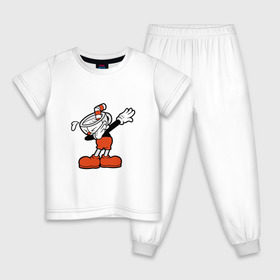 Детская пижама хлопок с принтом Cuphead Dab в Курске, 100% хлопок |  брюки и футболка прямого кроя, без карманов, на брюках мягкая резинка на поясе и по низу штанин
 | 