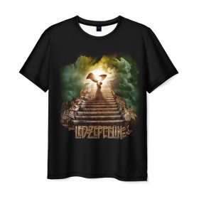 Мужская футболка 3D с принтом Led Zeppelin в Курске, 100% полиэфир | прямой крой, круглый вырез горловины, длина до линии бедер | led zeppelin | джимми пейдж | джон генри бонэм | джон пол джонс | лед зеппелин | роберт плант