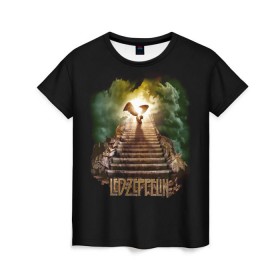 Женская футболка 3D с принтом Led Zeppelin в Курске, 100% полиэфир ( синтетическое хлопкоподобное полотно) | прямой крой, круглый вырез горловины, длина до линии бедер | led zeppelin | джимми пейдж | джон генри бонэм | джон пол джонс | лед зеппелин | роберт плант
