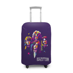 Чехол для чемодана 3D с принтом Led Zeppelin в Курске, 86% полиэфир, 14% спандекс | двустороннее нанесение принта, прорези для ручек и колес | led zeppelin | джимми пейдж | джон генри бонэм | джон пол джонс | лед зеппелин | роберт плант