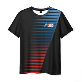Мужская футболка 3D с принтом BMW 2018 Brand Colors Lines в Курске, 100% полиэфир | прямой крой, круглый вырез горловины, длина до линии бедер | Тематика изображения на принте: 