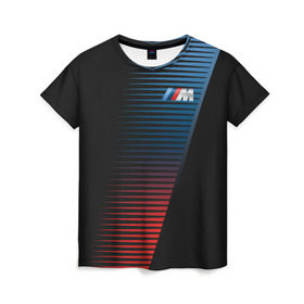 Женская футболка 3D с принтом BMW 2018 Brand Colors Lines в Курске, 100% полиэфир ( синтетическое хлопкоподобное полотно) | прямой крой, круглый вырез горловины, длина до линии бедер | 