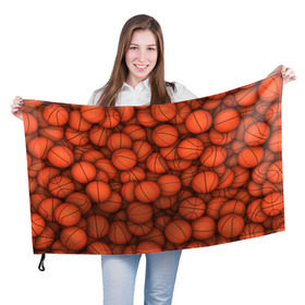 Флаг 3D с принтом Баскетбольные мячи в Курске, 100% полиэстер | плотность ткани — 95 г/м2, размер — 67 х 109 см. Принт наносится с одной стороны | basketball | баскетбол | мяч | мячик | оранжевый | паттерн | спорт | текстура