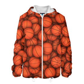 Мужская куртка 3D с принтом Баскетбольные мячи в Курске, ткань верха — 100% полиэстер, подклад — флис | прямой крой, подол и капюшон оформлены резинкой с фиксаторами, два кармана без застежек по бокам, один большой потайной карман на груди. Карман на груди застегивается на липучку | basketball | баскетбол | мяч | мячик | оранжевый | паттерн | спорт | текстура