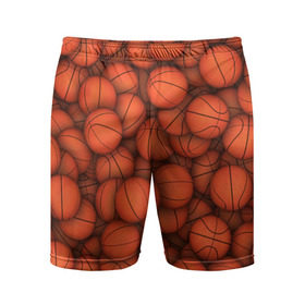 Мужские шорты 3D спортивные с принтом Баскетбольные мячи в Курске,  |  | Тематика изображения на принте: basketball | баскетбол | мяч | мячик | оранжевый | паттерн | спорт | текстура