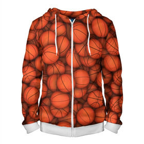 Мужская толстовка 3D на молнии с принтом Баскетбольные мячи в Курске, 100% полиэстер | длина до линии бедра, манжеты и пояс оформлены мягкой тканевой резинкой, двухслойный капюшон со шнурком для регулировки, спереди молния, по бокам два кармана | Тематика изображения на принте: basketball | баскетбол | мяч | мячик | оранжевый | паттерн | спорт | текстура