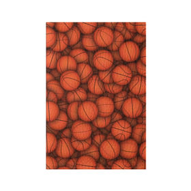 Обложка для паспорта матовая кожа с принтом Баскетбольные мячи в Курске, натуральная матовая кожа | размер 19,3 х 13,7 см; прозрачные пластиковые крепления | Тематика изображения на принте: basketball | баскетбол | мяч | мячик | оранжевый | паттерн | спорт | текстура