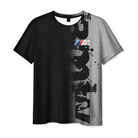 Мужская футболка 3D с принтом BMW 2018 M Black Grey в Курске, 100% полиэфир | прямой крой, круглый вырез горловины, длина до линии бедер | bmw | bmw motorsport | bmw performance | carbon | m | motorsport | performance | sport | бмв | карбон | моторспорт | спорт