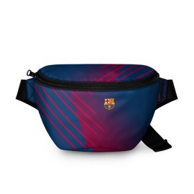 Поясная сумка 3D с принтом FC Barca 2018 Creative uniform в Курске, 100% полиэстер | плотная ткань, ремень с регулируемой длиной, внутри несколько карманов для мелочей, основное отделение и карман с обратной стороны сумки застегиваются на молнию | 