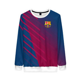 Женский свитшот 3D с принтом FC Barca 2018 Creative uniform в Курске, 100% полиэстер с мягким внутренним слоем | круглый вырез горловины, мягкая резинка на манжетах и поясе, свободная посадка по фигуре | 