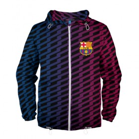 Мужская ветровка 3D с принтом FC Barca 2018 Creative uniform в Курске, 100% полиэстер | подол и капюшон оформлены резинкой с фиксаторами, два кармана без застежек по бокам, один потайной карман на груди | Тематика изображения на принте: fc | fc barcelona | fcb | барселона | спорт | спортивные | фк | футбол | футбольный клуб