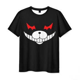 Мужская футболка 3D с принтом Monokuma Black в Курске, 100% полиэфир | прямой крой, круглый вырез горловины, длина до линии бедер | danganronpa | monokuma | данганронпа | монокума