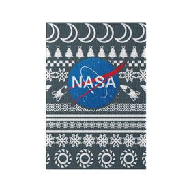 Обложка для паспорта матовая кожа с принтом Свитер NASA в Курске, натуральная матовая кожа | размер 19,3 х 13,7 см; прозрачные пластиковые крепления | nasa | космос | логотип | наса | ракета