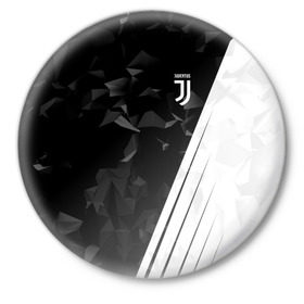Значок с принтом Juventus 2018 Abstract в Курске,  металл | круглая форма, металлическая застежка в виде булавки | fly emirates | juventus | ronaldo | клуб | линии | мода | модные | мяч | реал мадрид | спорт | спортивные | стиль | футбол | футбольный клуб | экстрим | эмблема | ювентус