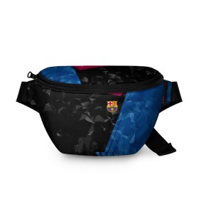 Поясная сумка 3D с принтом FC Barca 2018 Creative uniform в Курске, 100% полиэстер | плотная ткань, ремень с регулируемой длиной, внутри несколько карманов для мелочей, основное отделение и карман с обратной стороны сумки застегиваются на молнию | fc | fc barcelona | fcb | барселона | спорт | спортивные | фк | футбол | футбольный клуб