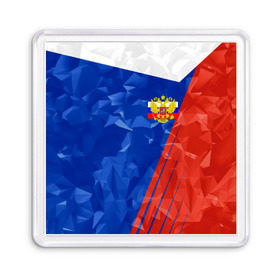 Магнит 55*55 с принтом RUSSIA - Tricolor Collection в Курске, Пластик | Размер: 65*65 мм; Размер печати: 55*55 мм | Тематика изображения на принте: russia | герб | россия | триколор | флаг