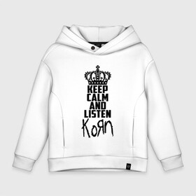 Детское худи Oversize хлопок с принтом Keep calm and listen Korn в Курске, френч-терри — 70% хлопок, 30% полиэстер. Мягкий теплый начес внутри —100% хлопок | боковые карманы, эластичные манжеты и нижняя кромка, капюшон на магнитной кнопке | Тематика изображения на принте: korn | koяn | арвизу | дэвис | корн | коян | лузье | манки | уэлч | филди | филипп | хэд | шаффер