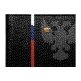 Обложка для студенческого билета с принтом RUSSIA - Black Collection в Курске, натуральная кожа | Размер: 11*8 см; Печать на всей внешней стороне | Тематика изображения на принте: russia | sport | герб | россия | спорт | триколор | флаг