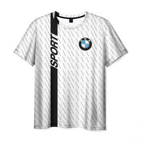 Мужская футболка 3D с принтом BMW 2018 White Sport в Курске, 100% полиэфир | прямой крой, круглый вырез горловины, длина до линии бедер | Тематика изображения на принте: bmw | автомобильные | бмв | машины